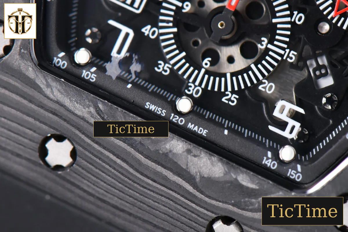 NTPT Chrono RM011 KVF Black Skeleton Dial Black Crown black Rubber Strap V2 A7750 — foto 10