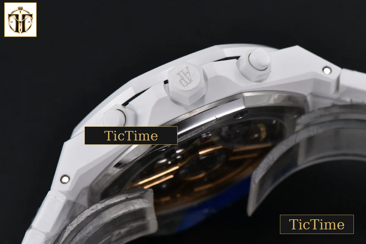 Royal Oak Chronograph 26240 41mm APSF Ceramic Sliver Checkered Dial Sliver Subdial Ceramic Bracelet V2 SH4401 — foto 16