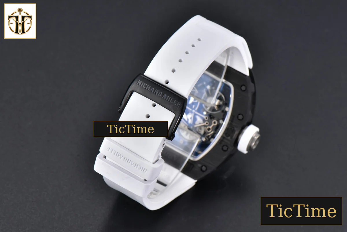 NTPT RM055 42.7mm BBRF White Skeleton Dial White Rubber Strap RMUL2 — foto 32