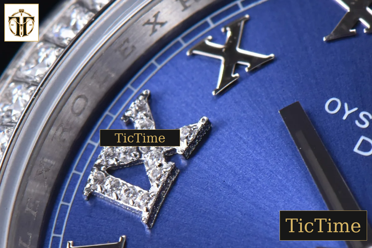 DateJust 36mm EWF SS Blue Dial Diamond Roma Marker Diamond Bezel Oyster Bracelet A3235 — foto 7