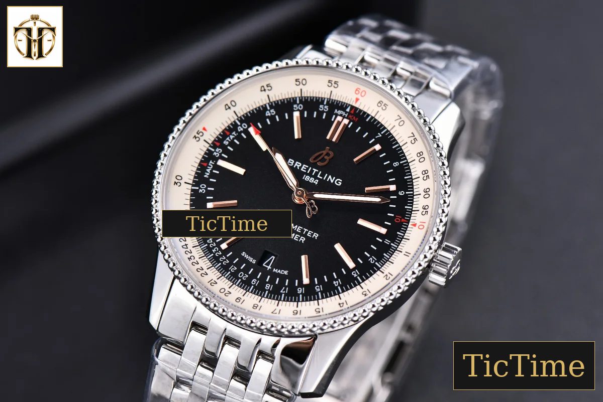 Navitimer 41mm TF SS Black Dial White Bezel SS Bracelet A2824 — foto 5