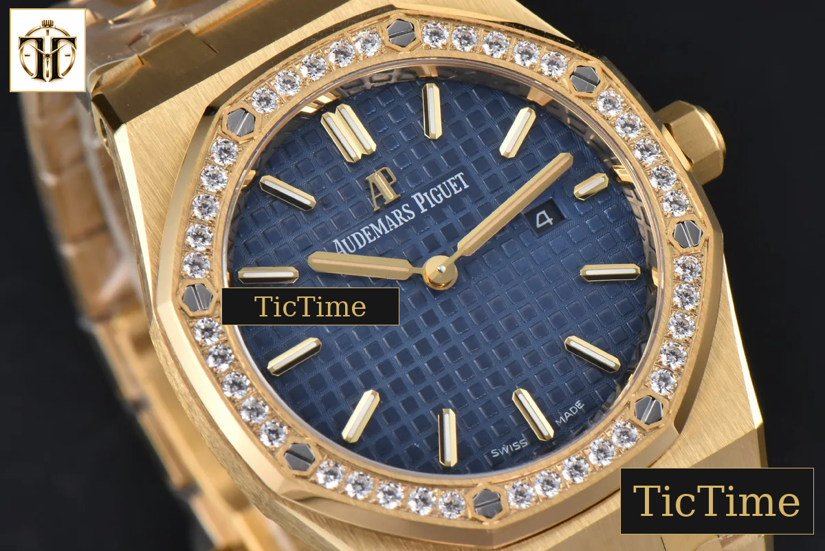 Royal Oak Ladies 67651BA 33mm ZF YG Diamond Blue Dial Blue Bracelet Quartz — foto 12