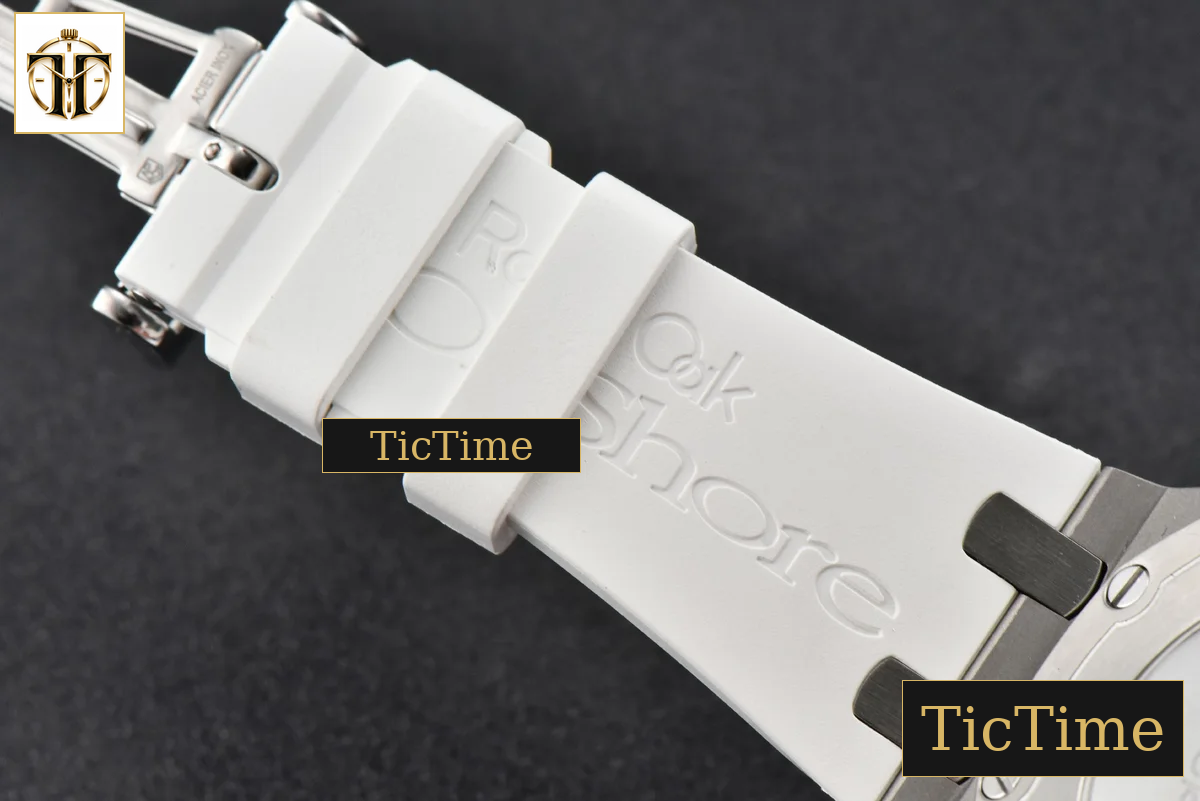 Offshore Ladies 26231ST 37mm RXWF Diamond White Dial Blue Subdial White Rubber Strap Quartz — foto 22
