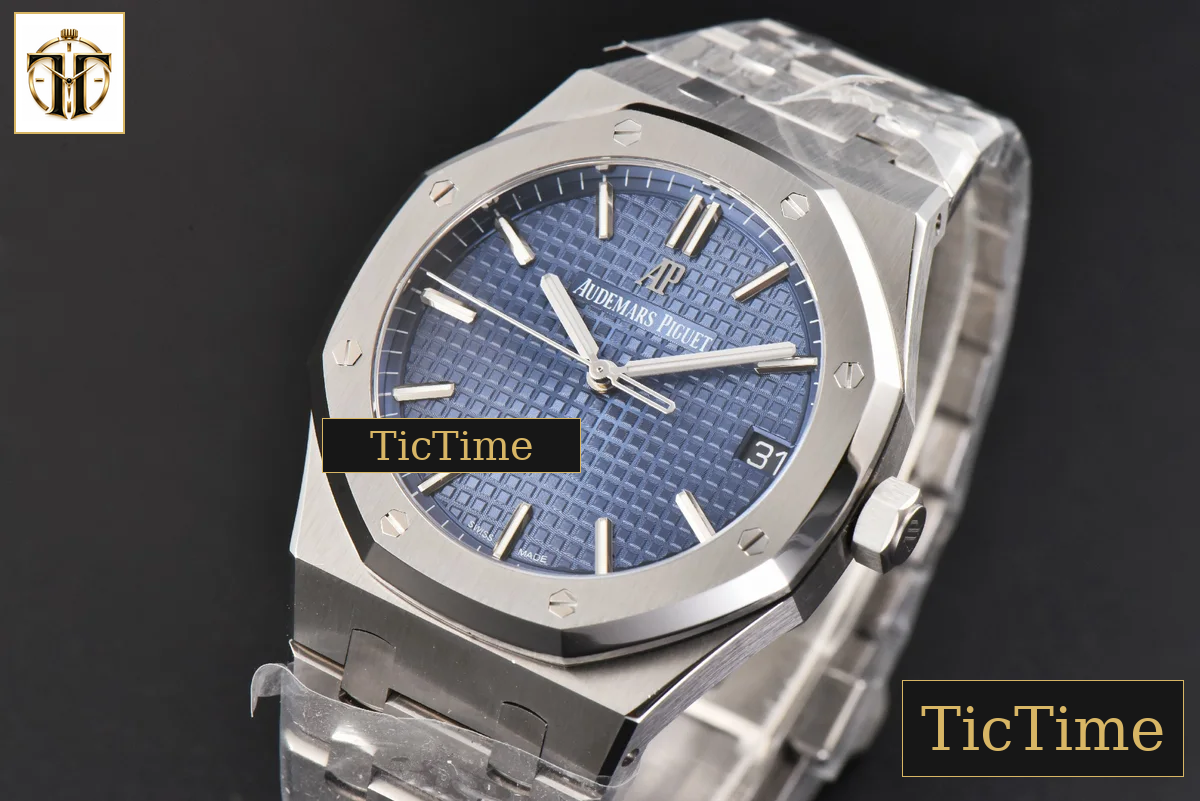 Royal Oak 15500 41mm ZF Blue Textured Dial SS Bracelet (V2 free sprung ) A4302 — foto 3