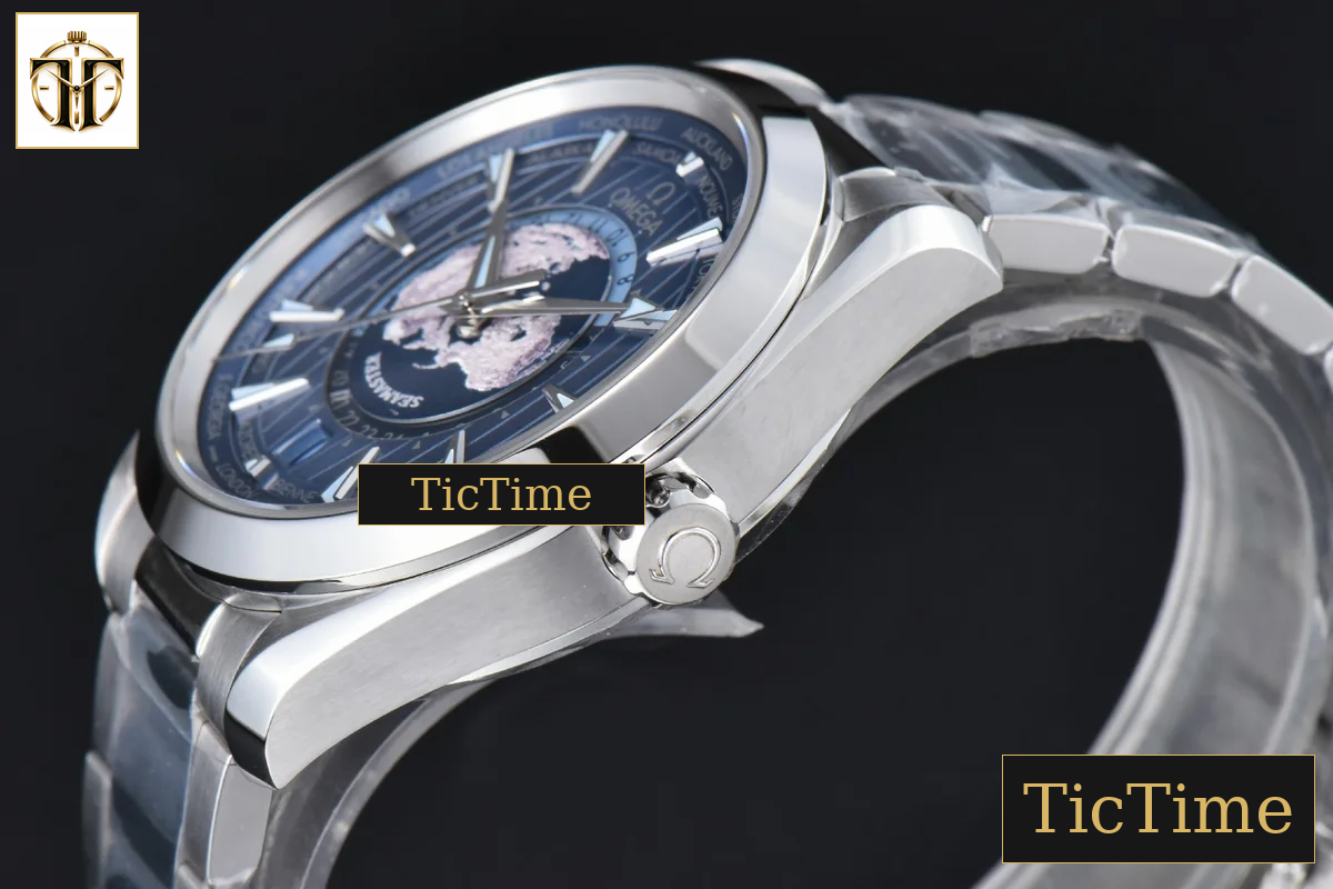 Aqua Terra 150m GMT Worldtimer 43mm VSF Ice Blue Dial SS Bracelet A8938 — foto 10