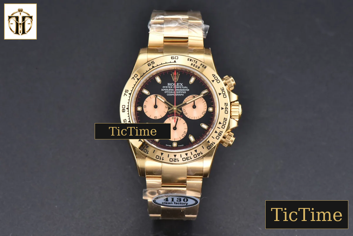 Daytona 116508 40mm Clean Factory YG 904L Black Dial YG Subdial YG Bracelet SA4130 — foto 3