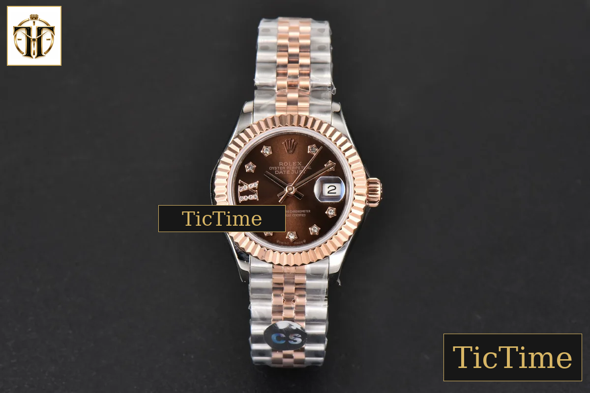DateJust Ladies 28mm WF RG/SS Brown Dial Diamond Roma Marker Jubilee Bracelet A2236 — foto 3