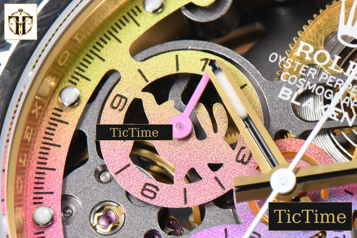 Blaken Daytona 40mm GETF PVD RG Carbon Skeleton Dial Pink Rubber Strap SA4130 — foto 7