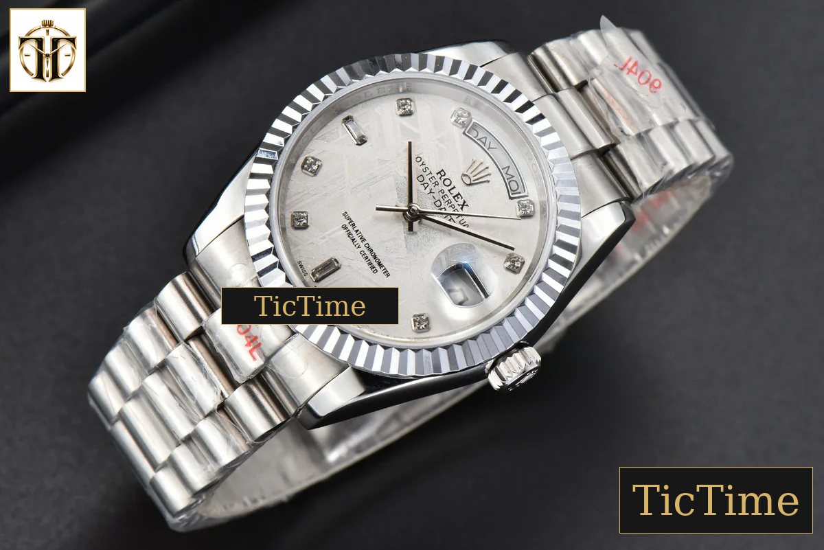 DayDate 36mm GMF SS Meteorite Dial Diamond Marker SS Bracelet A3235 — foto 4