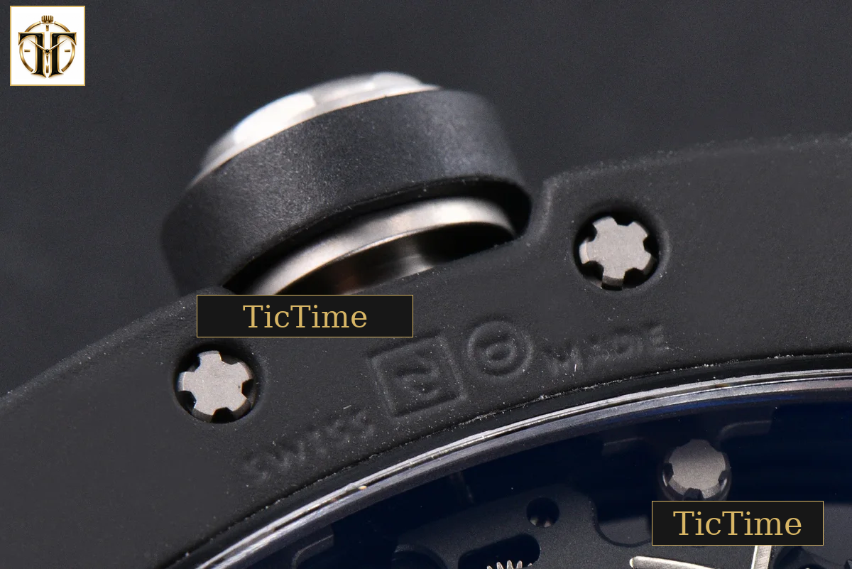 RM055 42.7mm APSF Ceramic Black Bezel Black Skeleton Dial Black Crown Black Rubber Strap RMUL2 — foto 26