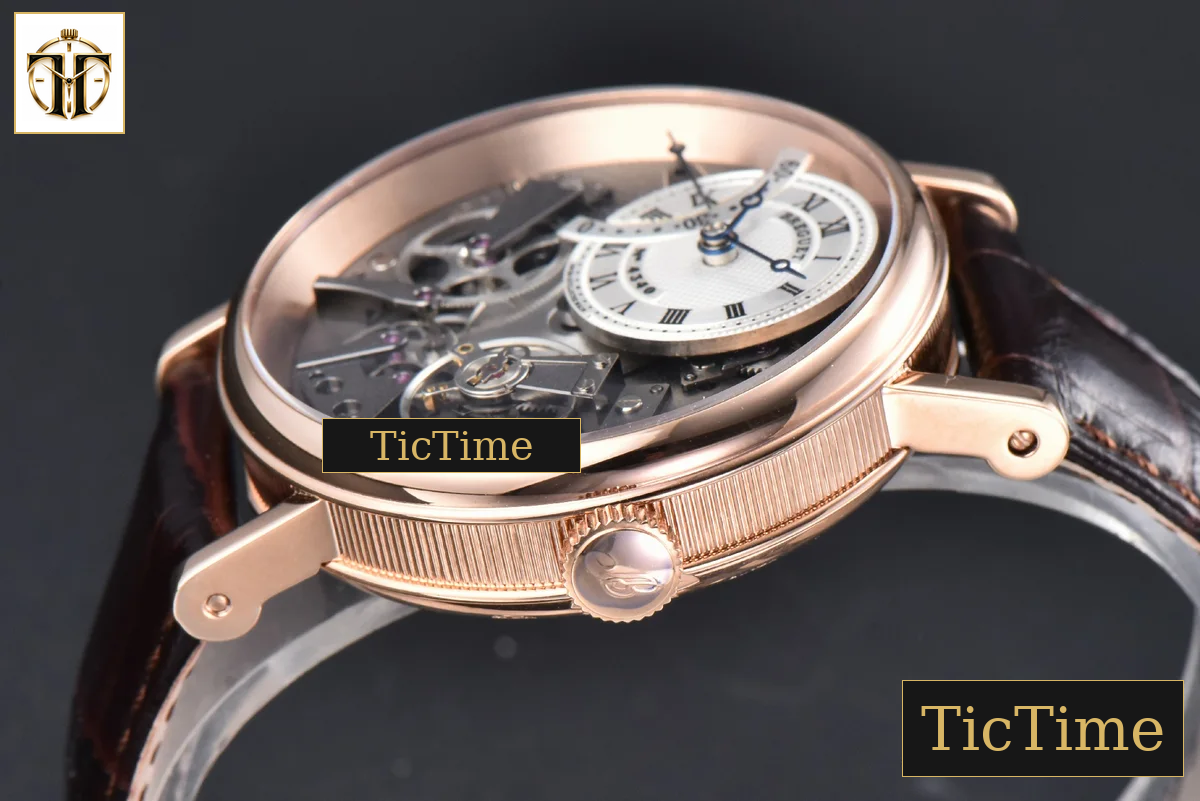 Tradition 7057BR 40mm ZF RG Gray Dial White Subdial Black Leather Strap A505 — foto 9