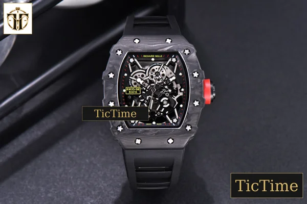 Foto frontal — RM035-02 KVF Skeleton Dial Red Black Rubber Strap V3 Miyota8215