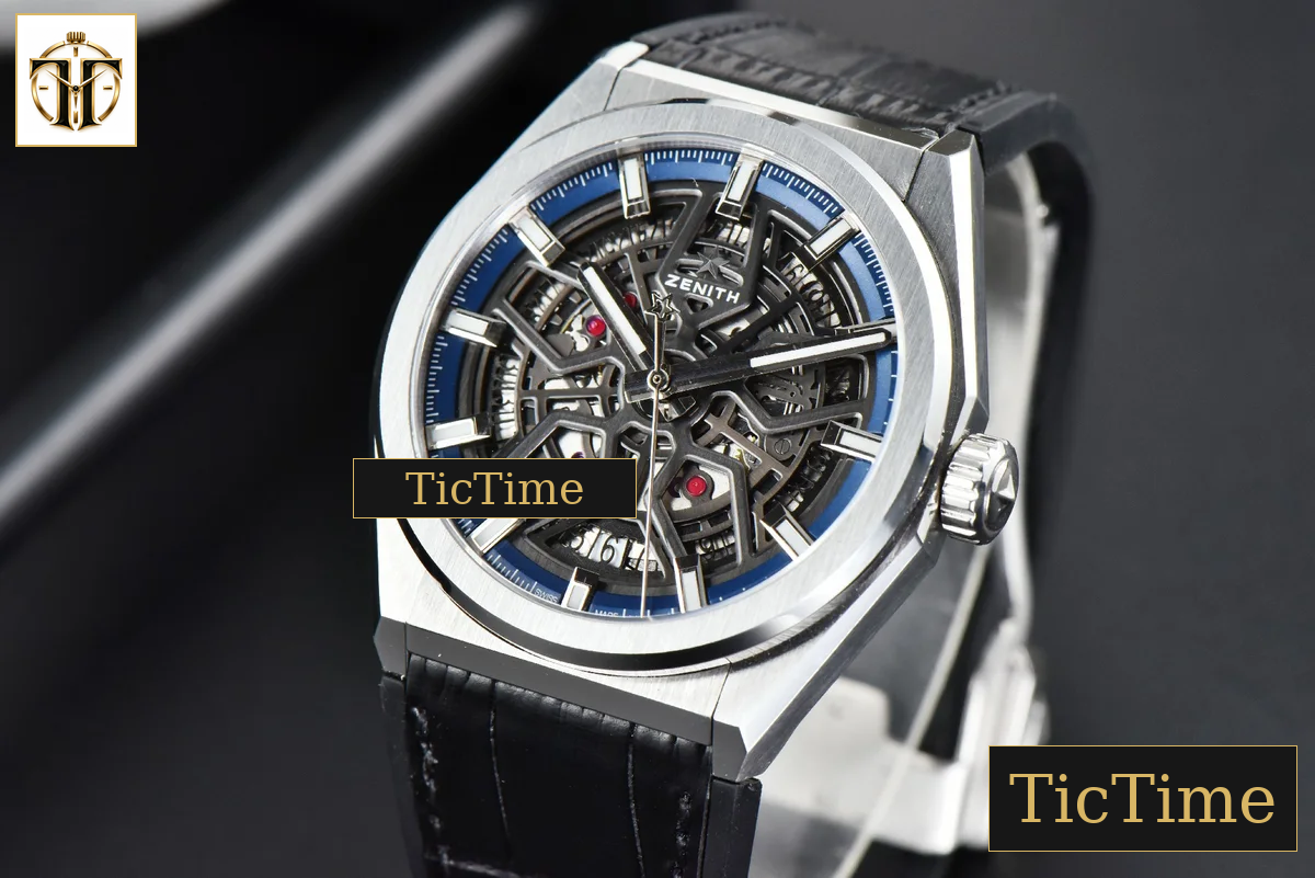 Defy Classic 41mm LF Skeleton Blue Dial Blue Gummy Strap A2892 — foto 4
