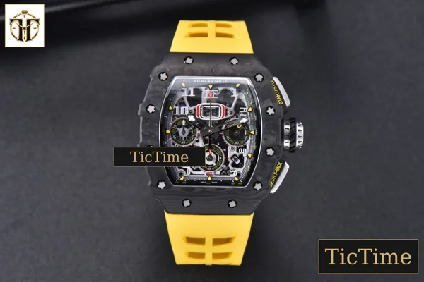 Foto frontal — NTPT Chrono RM011 KVF Skeleton Dial Yellow Rubber Strap V2 A7750