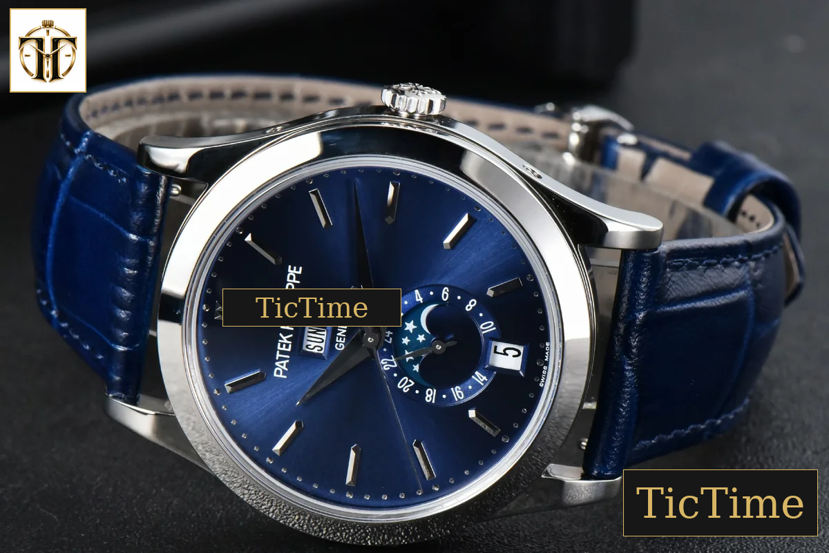 Complications 5396 38.5mm ZF Blue Dial Moonphase Stick Markers Black Leather Strap MY9015 — foto 12