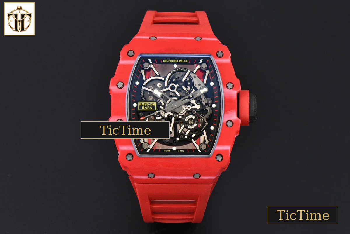 RM035-02 APSF Red NTPT Red Rubber Strap V2 (Free Sprung) RMAL1 — foto 3