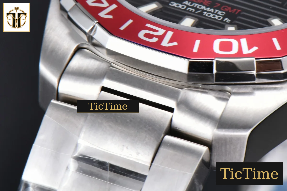 Aquaracer Calibre 7 GMT 43mm OF Blue/Red Bezel Black Dial Swiss SW200 — foto 11