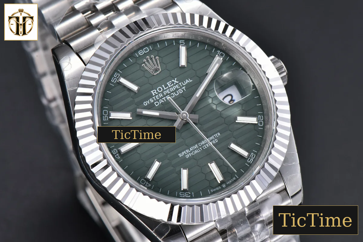 DateJust Mint 126334 41mm BPF Green Motif Dial Jubilee Bracelet A2824 — foto 12