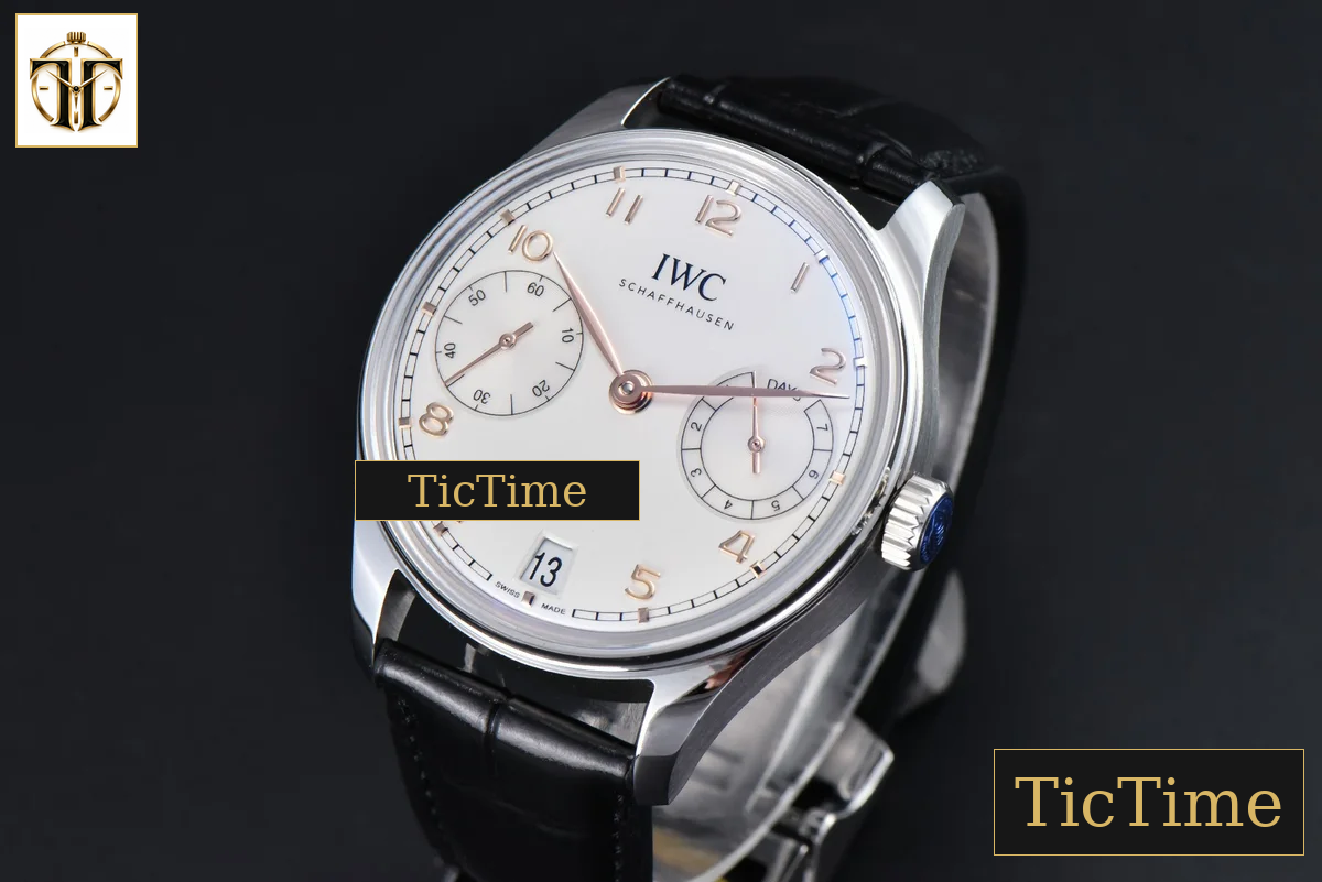 Portugieser Automatic 7 Days IWC0559E 42mm APSF SS White Dial YG Numeral Markers Black Leather Strap A52010 — foto 3