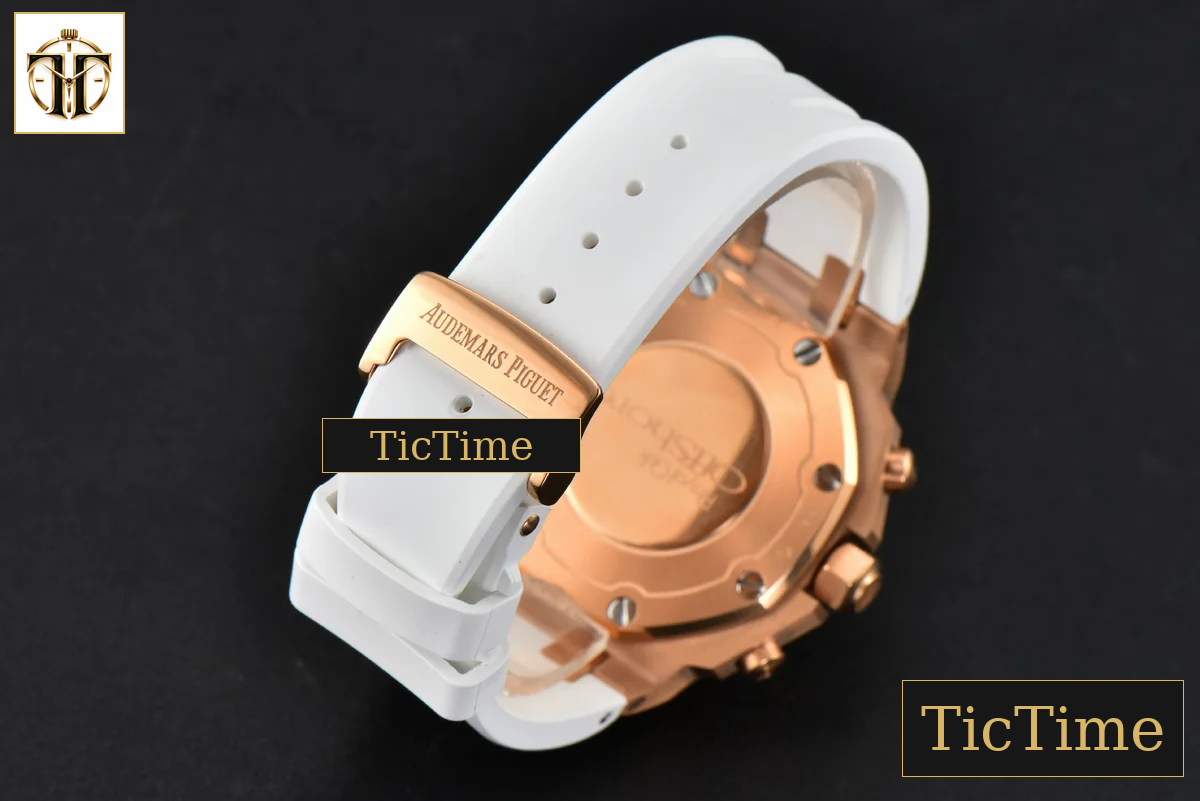 Offshore Ladies 26231ST 37mm RXWF RG Diamond White Dial White Subdial White Rubber Strap Quartz — foto 18