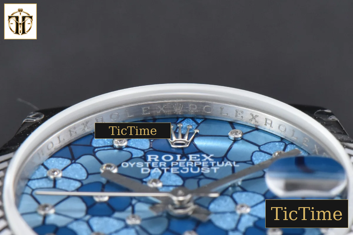 DateJust 904L Fluted Bezel 31mm GMF Blue Flowers Dial Oyster Bracelet A2824 — foto 14