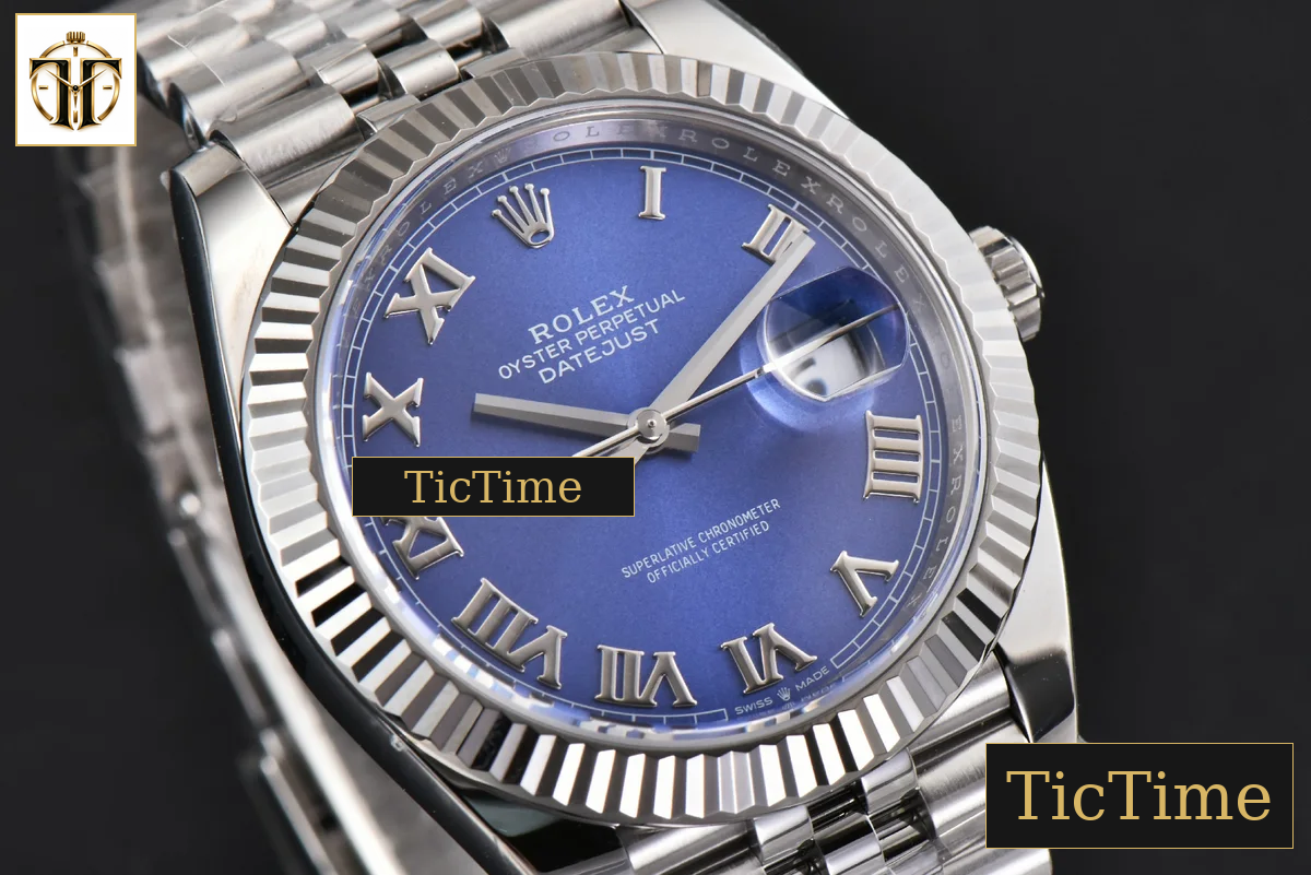 DateJust 126334 41mm Clean Factory Blue Roma Marker Jubilee Bracelet VR3235 — foto 12