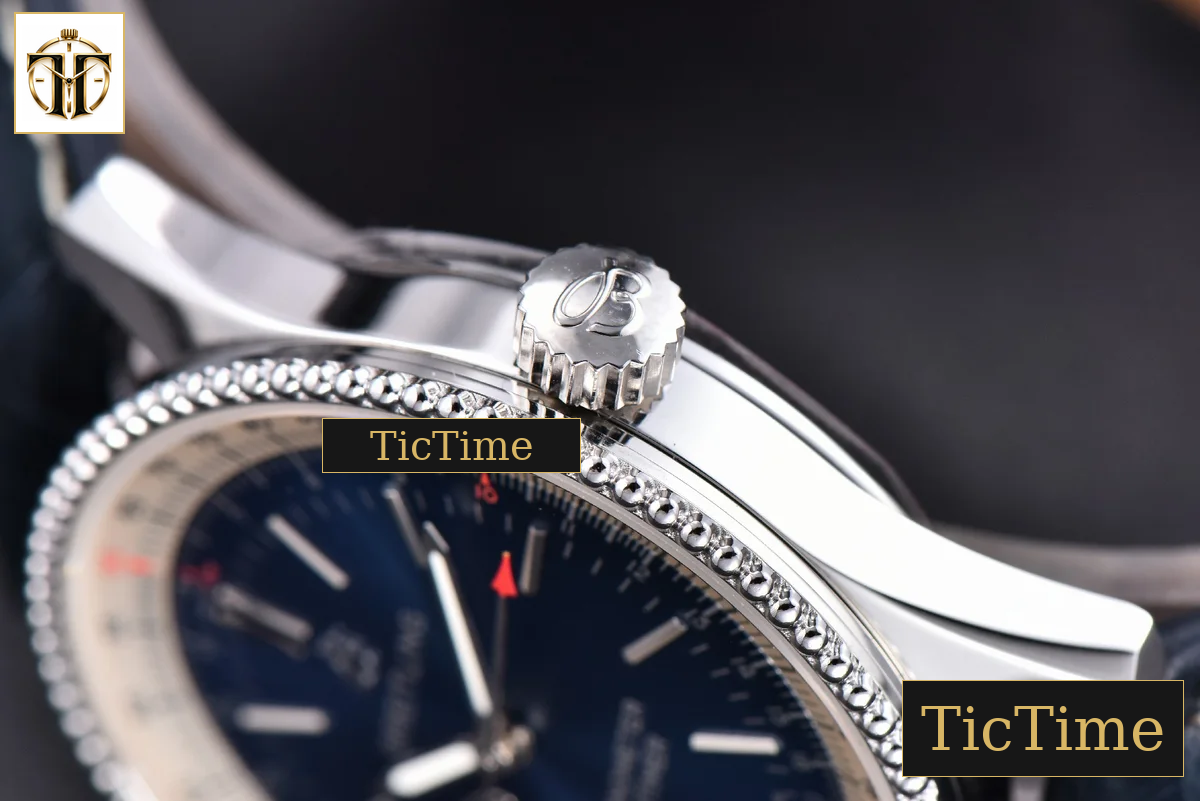 Navitimer 38mm TF SS Blue Dial White Bezel Blue Leather Strap A2824 — foto 11