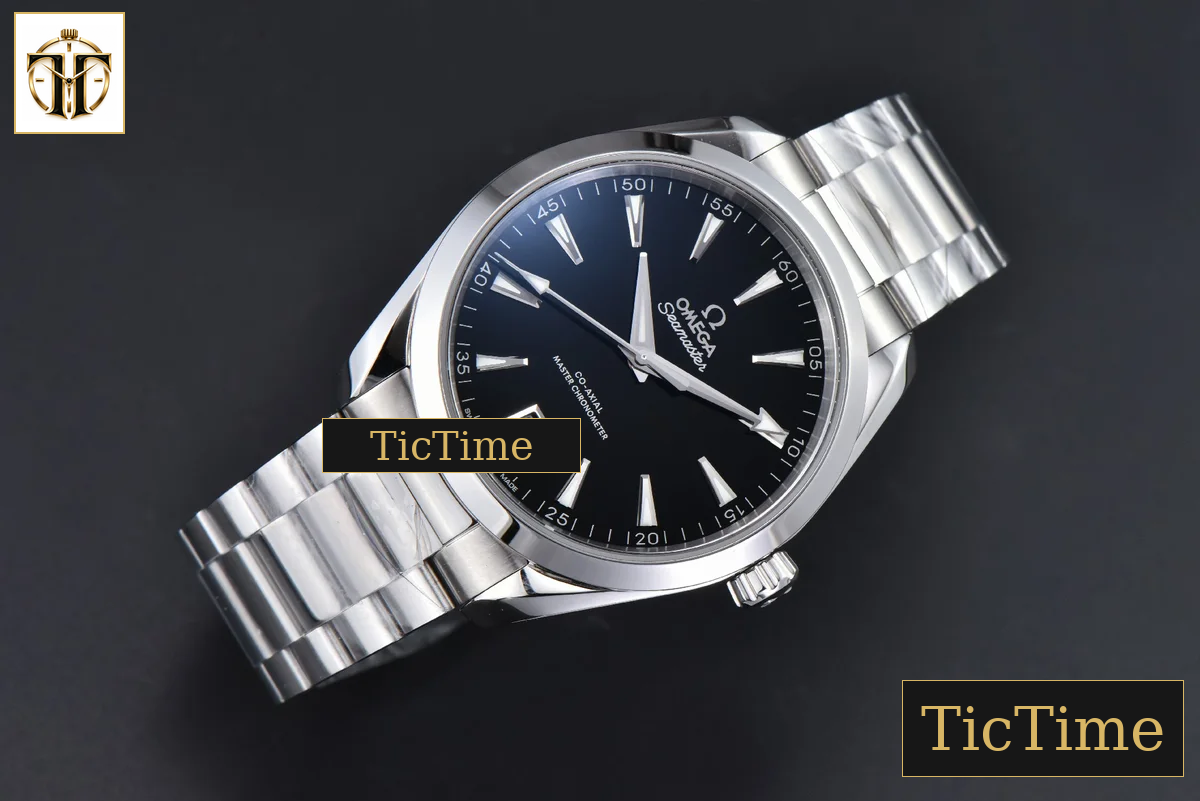 Aqua Terra 150M 41mm VSF SS Black Smooth Dial Silver Hand SS Bracelet A8900 — foto 3