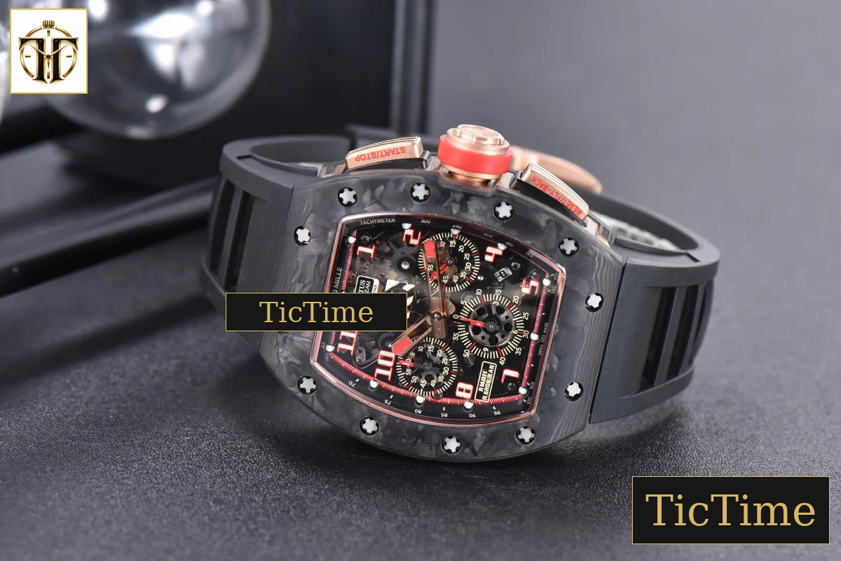 NTPT Chrono RM011 KVF Skeleton Dial Red Crown Black Rubber Strap V2 A7750 — foto 16