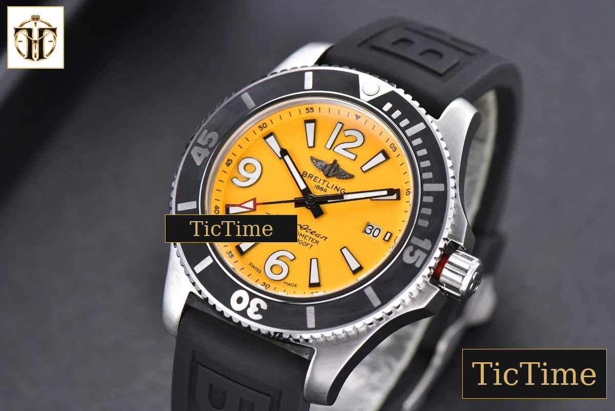 Superocean Automatic 44mm TF Yellow Dial Black Rubber Strap A2824 — foto 4