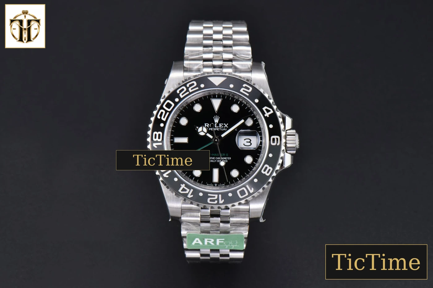 Vista frontal — GMT Master II GRNR 126710 40mm ARF Black DIial Jubilee Bracelet DD3285