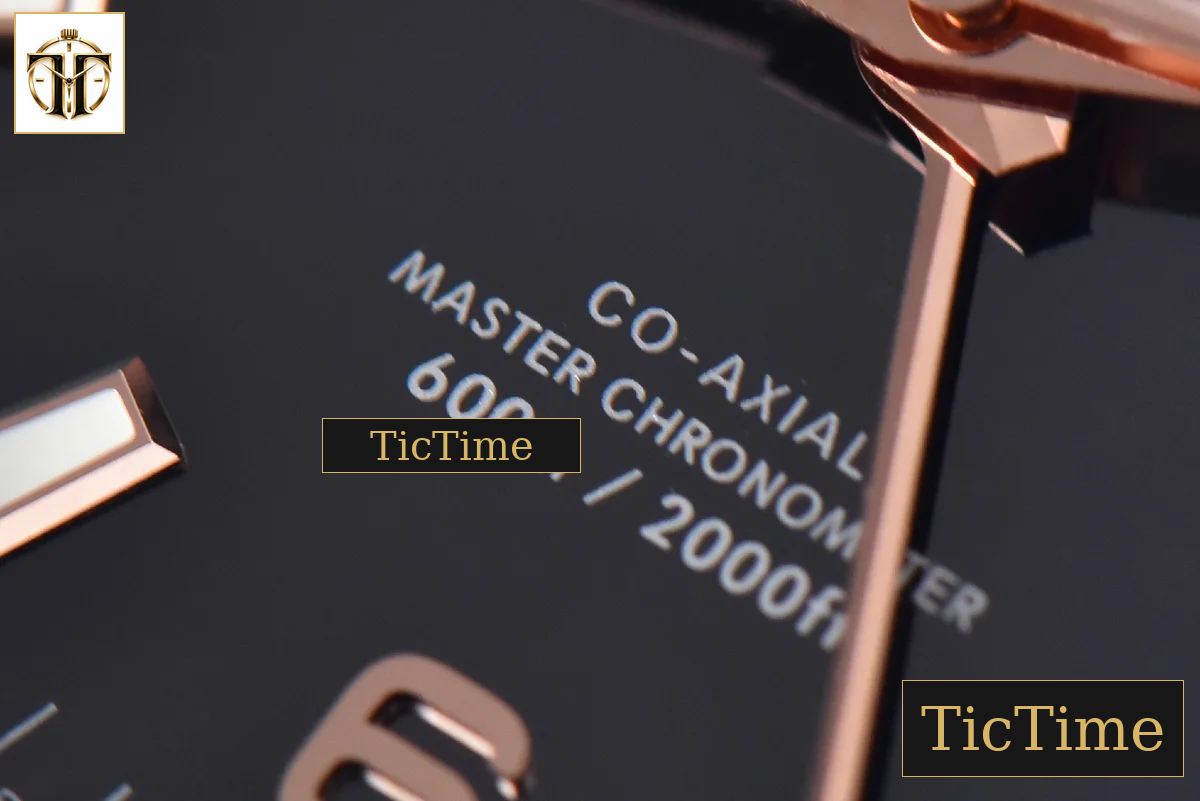 Planet Ocean 600m Deep 45.5mm VSF Black Ceramic Black/RG Dial Black Leather Strap A8906 — foto 6