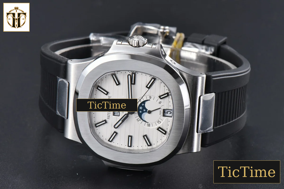 Nautilus Full Function 5726 40.5mm PPF White Dial Black Rubber Strap A324 — foto 12