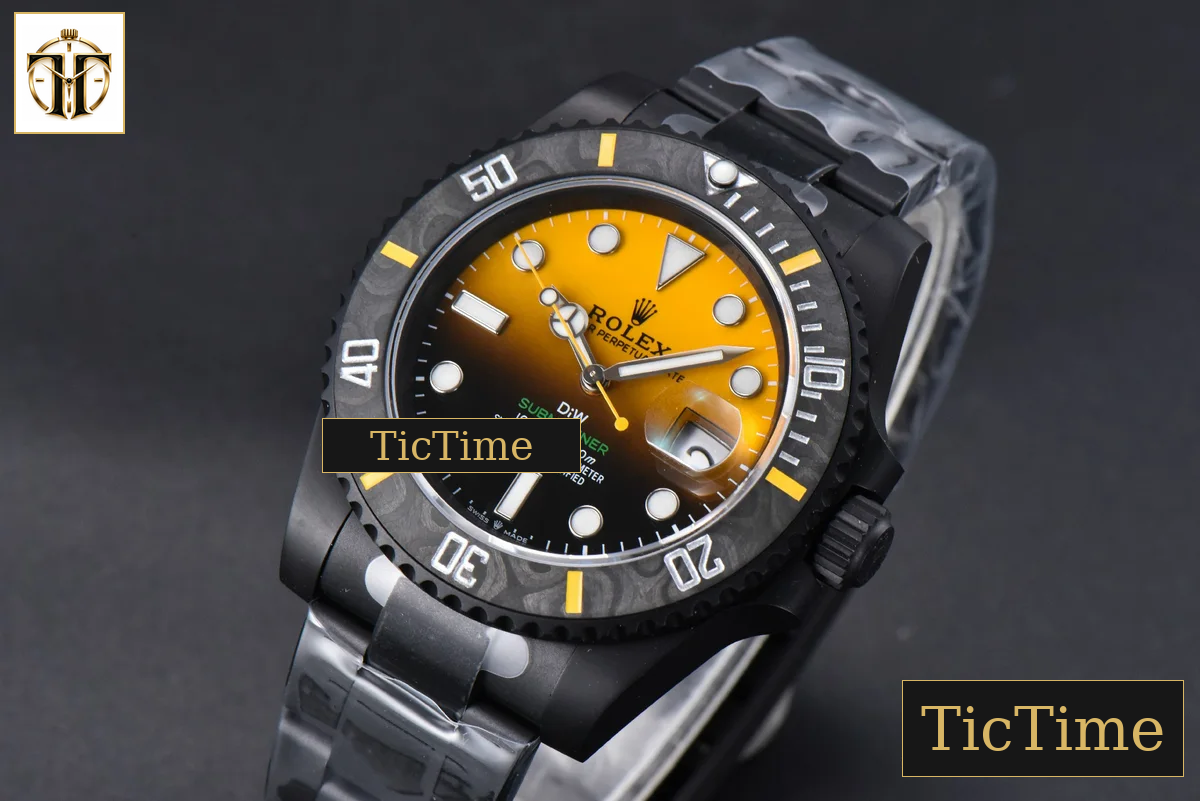 Submariner DIW DLC 41mm VSF Yellow Gradient Dial SS Bracelet VS3135 — foto 5