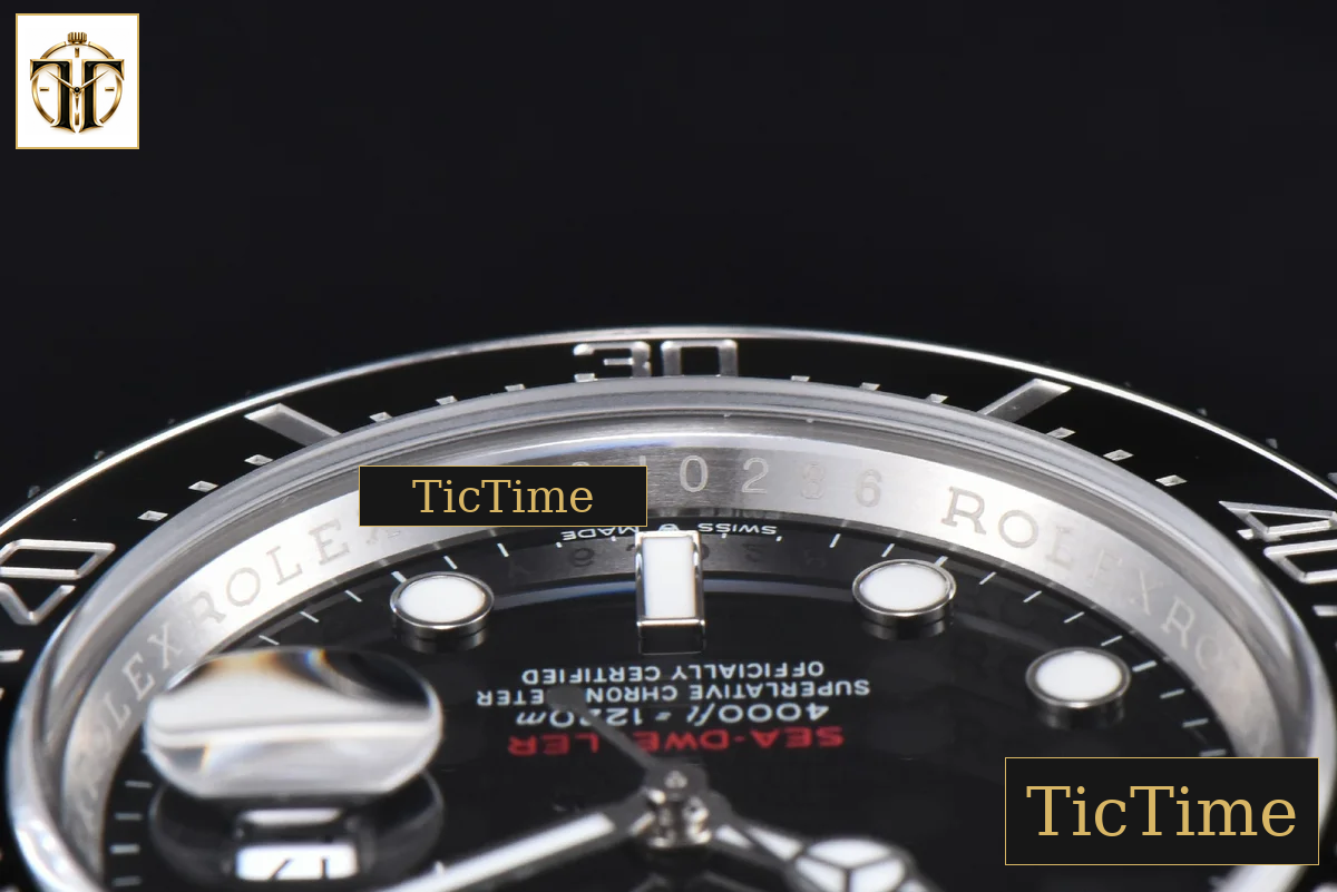 Sea-Dweller 126600 43mm Clean Factory Black Ceramic ‘Red Text’ SS Bracelet VR3235 — foto 13