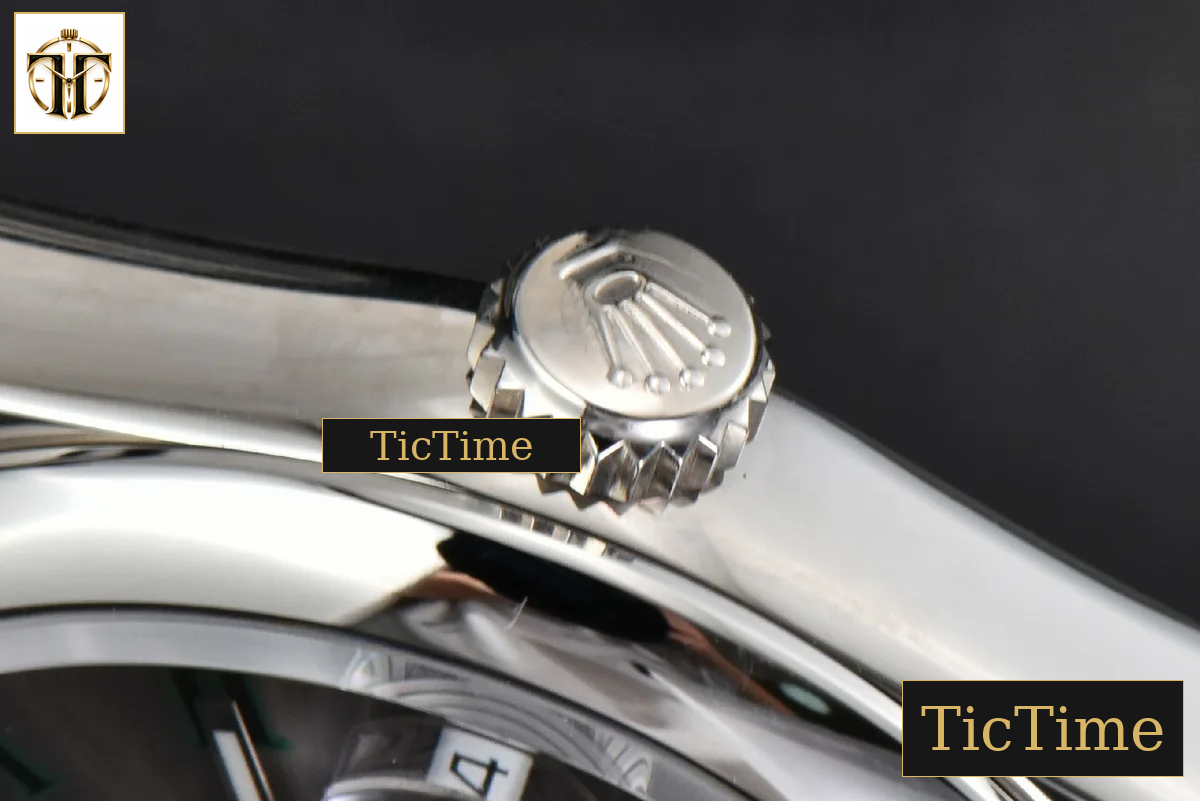 DateJust Smooth Wimbledon 36mm BPF Gray Dial Green Roma Marker Oyster Bracelet A2824 — foto 17