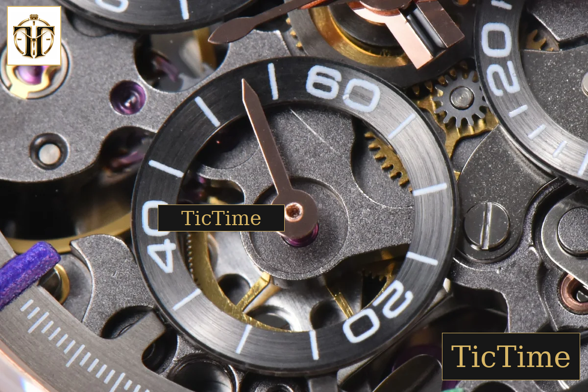 Daytona 40mm GETF PVD RG Carbon Rainbow Diamond Skeleton Dial Black Rubber Strap SA4130 — foto 8