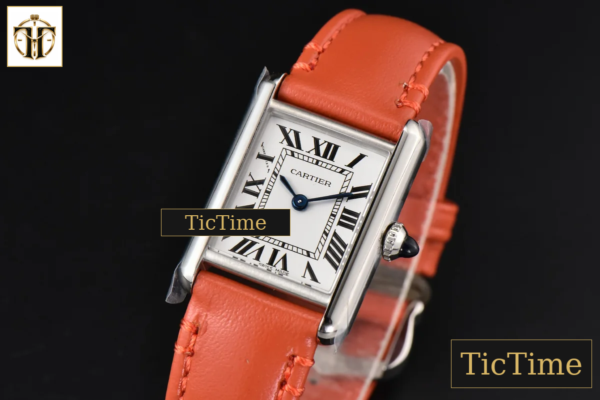 Tank Must Small 29.5×22mm K11F White Dial Orange Smooth Strap Quartz — foto 4