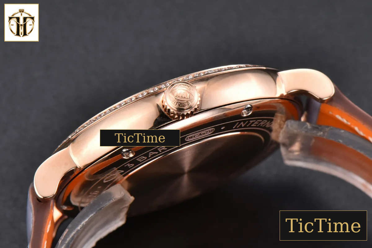 Portofino 37mm V7F RG Diamond Silver Dial RG Marker Grape Leather Strap A2892 — foto 14