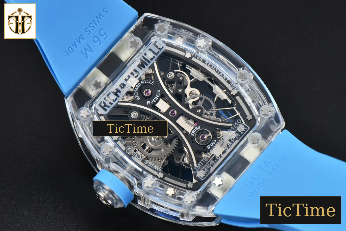 Transparent Case Tourbillon RM053-02 44.5mm JBF Ice Blue Rubber Strap — foto 19