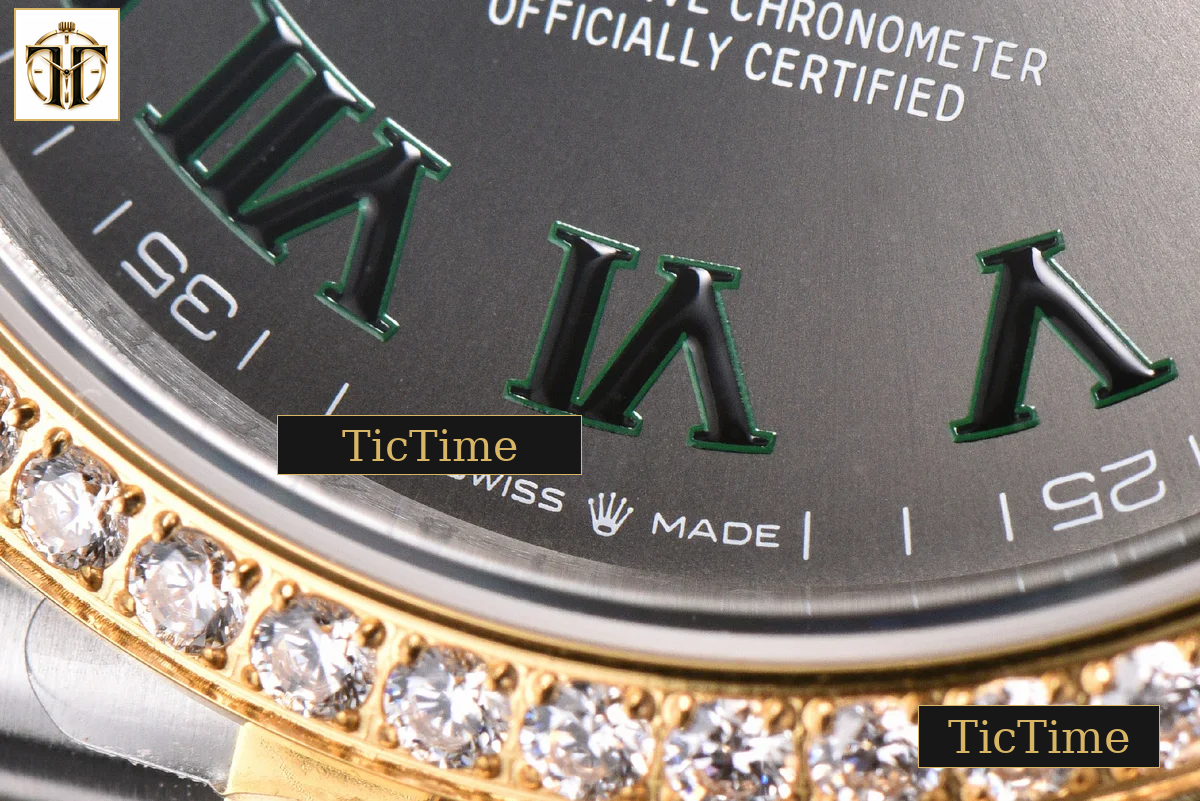 DateJust 126233 36mm VSF YG/SS Diamond Bezel Wimbleton Gray Dial Green Marker Jubilee Bracelet VS3235 — foto 9
