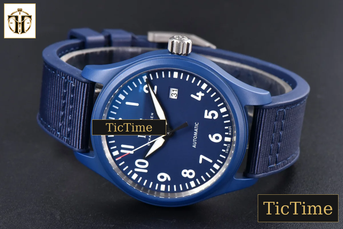 Pilot Laureus IW328101 41mm ZF Blue Ceramic Blue Nylon Strap A32111 — foto 12