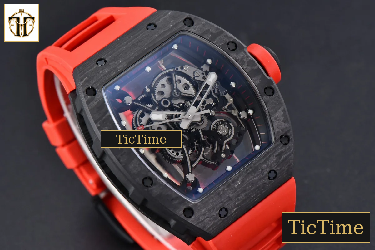 NTPT RM055 42.7mm BBRF Red Skeleton Dial Red Rubber Strap RMUL2 — foto 14