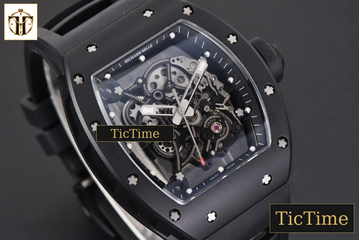 RM055 47.5mm BBRF Ceramic BBR Skeleton Dial Silver Hands Black Rubber Strap RMUL2 — foto 13