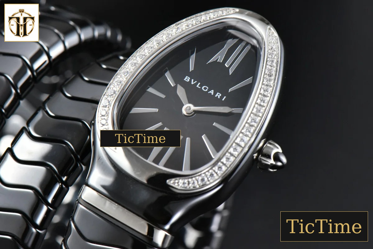 Serpenti Spiga 35mm BVF SS Polycyclic Black Ceramic Black Dial Diamond Bezel Quartz — foto 4