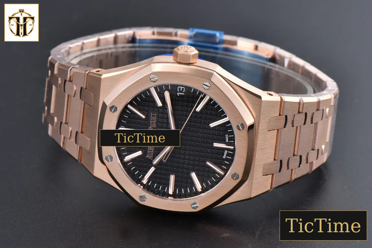 Royal Oak “50th Anniversary” 15510 41mm APSF RG Black Dial RG Bracelet V2 Free Sprung SA4302 — foto 13