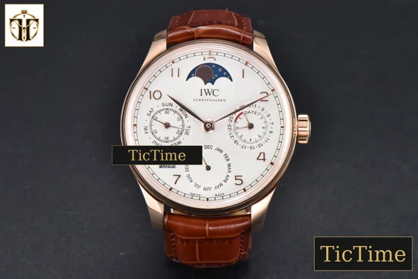 Foto frontal — Portugieser Perpetual Calendar IW5033 42mm APSF RG White Dial Brown Leather Strap A52610