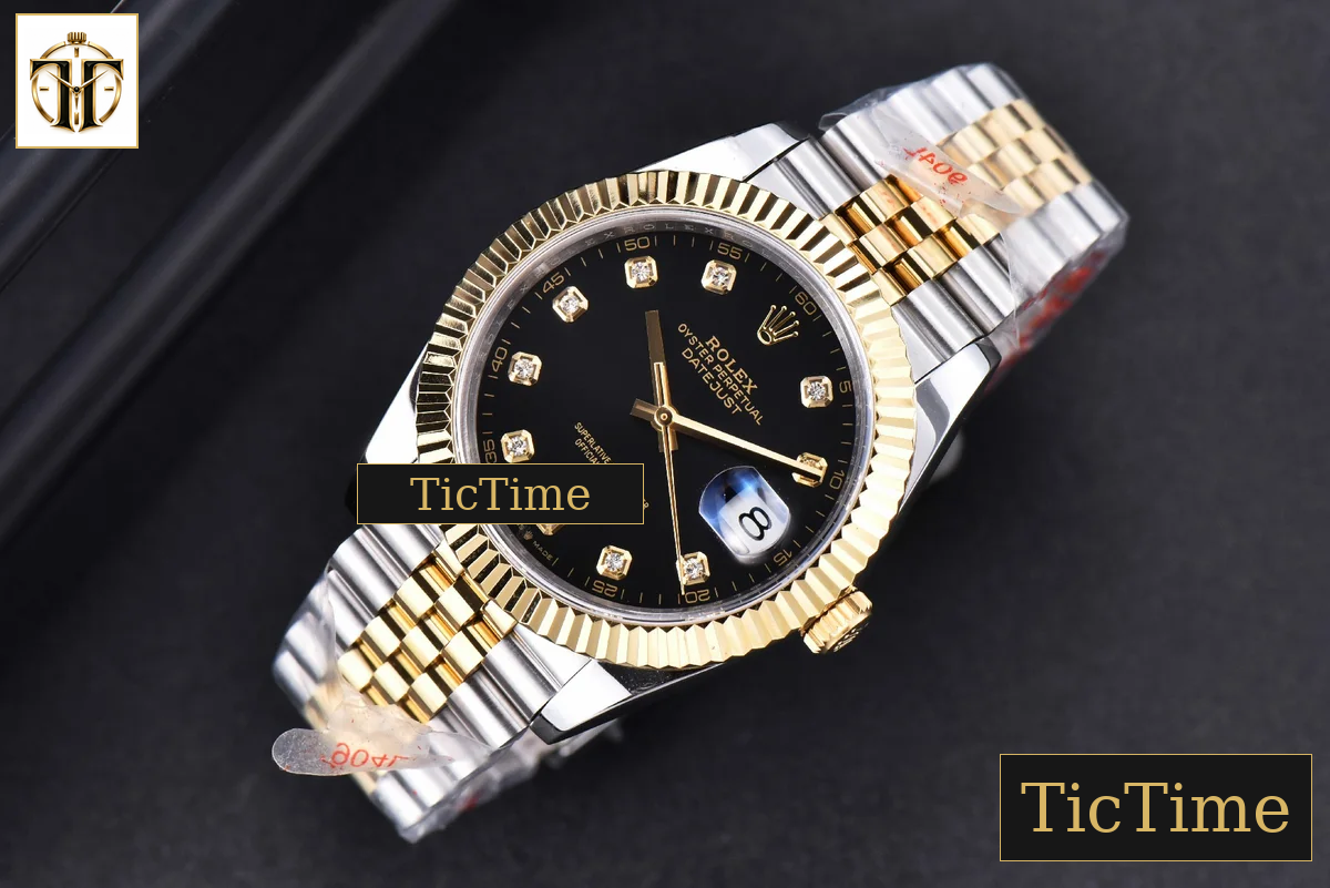 Datejust 41mm GMF YG/SS Black Dial diamond Marker Fluted Bezel Jubille Bracelet VR3235 — foto 4