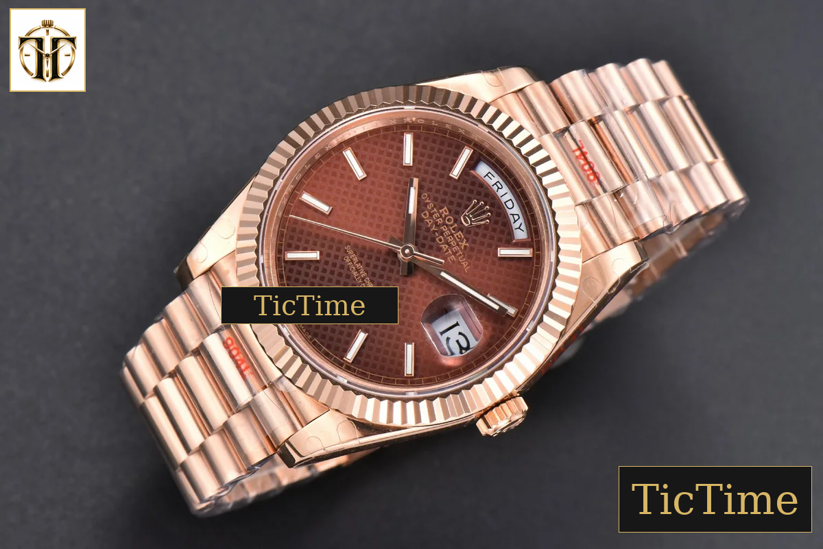 DayDate 40mm GMF RG Brown Dial Lume Marker President Bracelet A3235 — foto 4