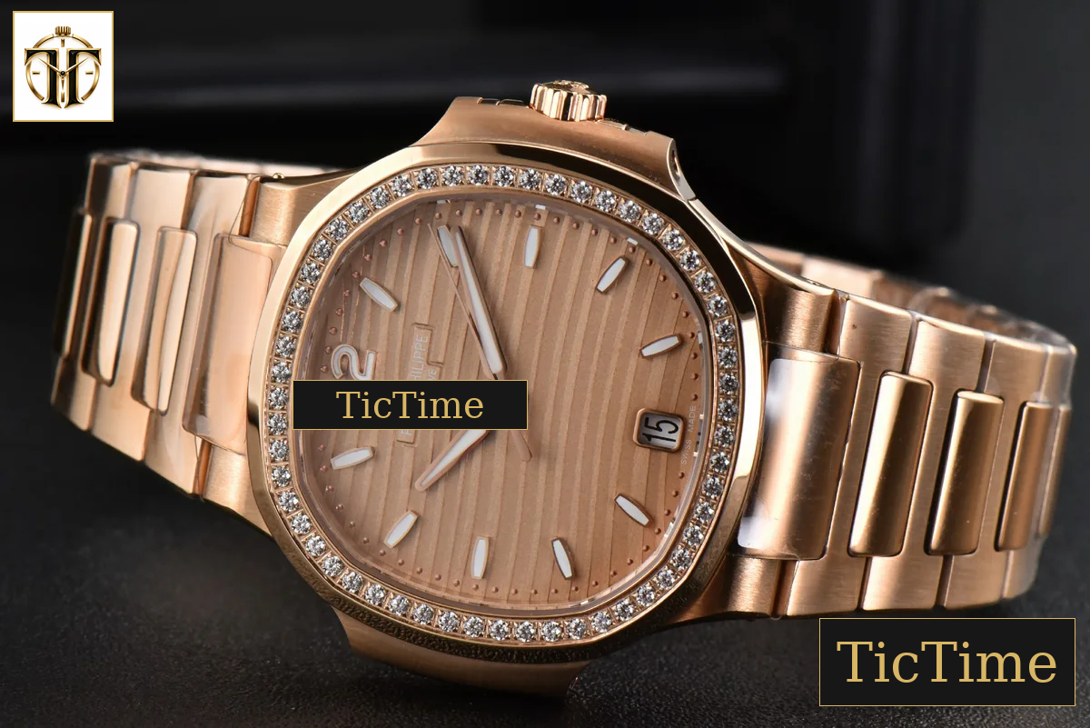 Nautilus Ladies 7118 35mm 3KF RG Diamond RG Dial RG Bracelet 324CS — foto 5